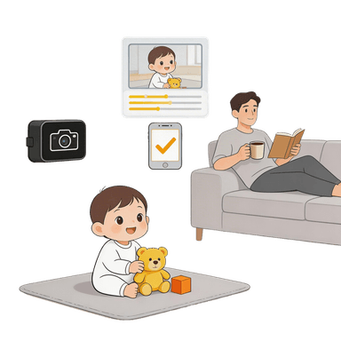Remote baby monitoring with camera alerts