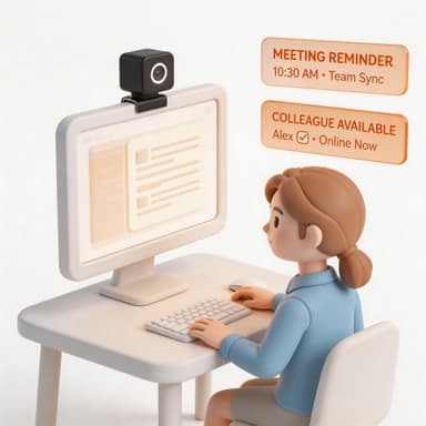 Meeting schedule reminders at your desk