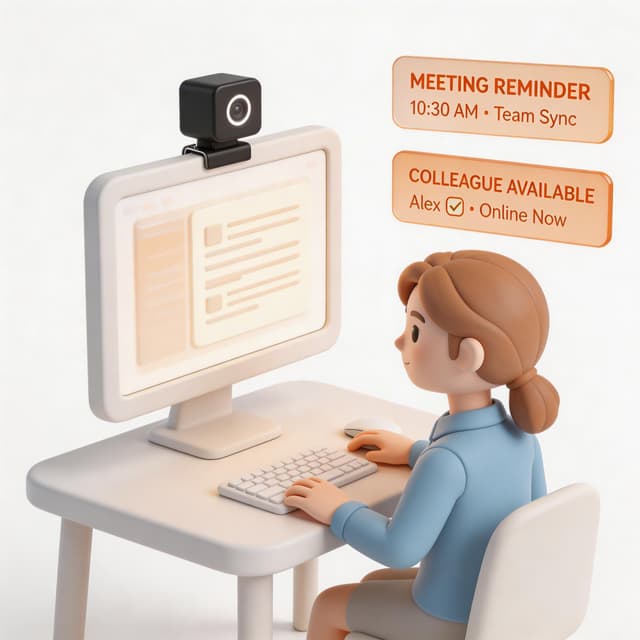 Meeting schedule reminders at your desk